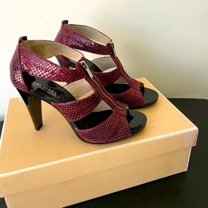 Michael Kors Peep Toe, Zippered Leather Pumps